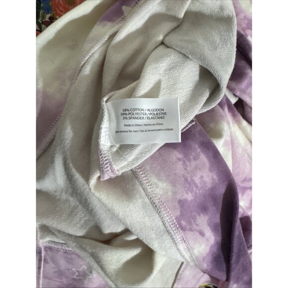 Wildfox Purple Tie Dye Stars Long Sleeve Sweatshirt & Shorts Set Size Small - Picture 6 of 6